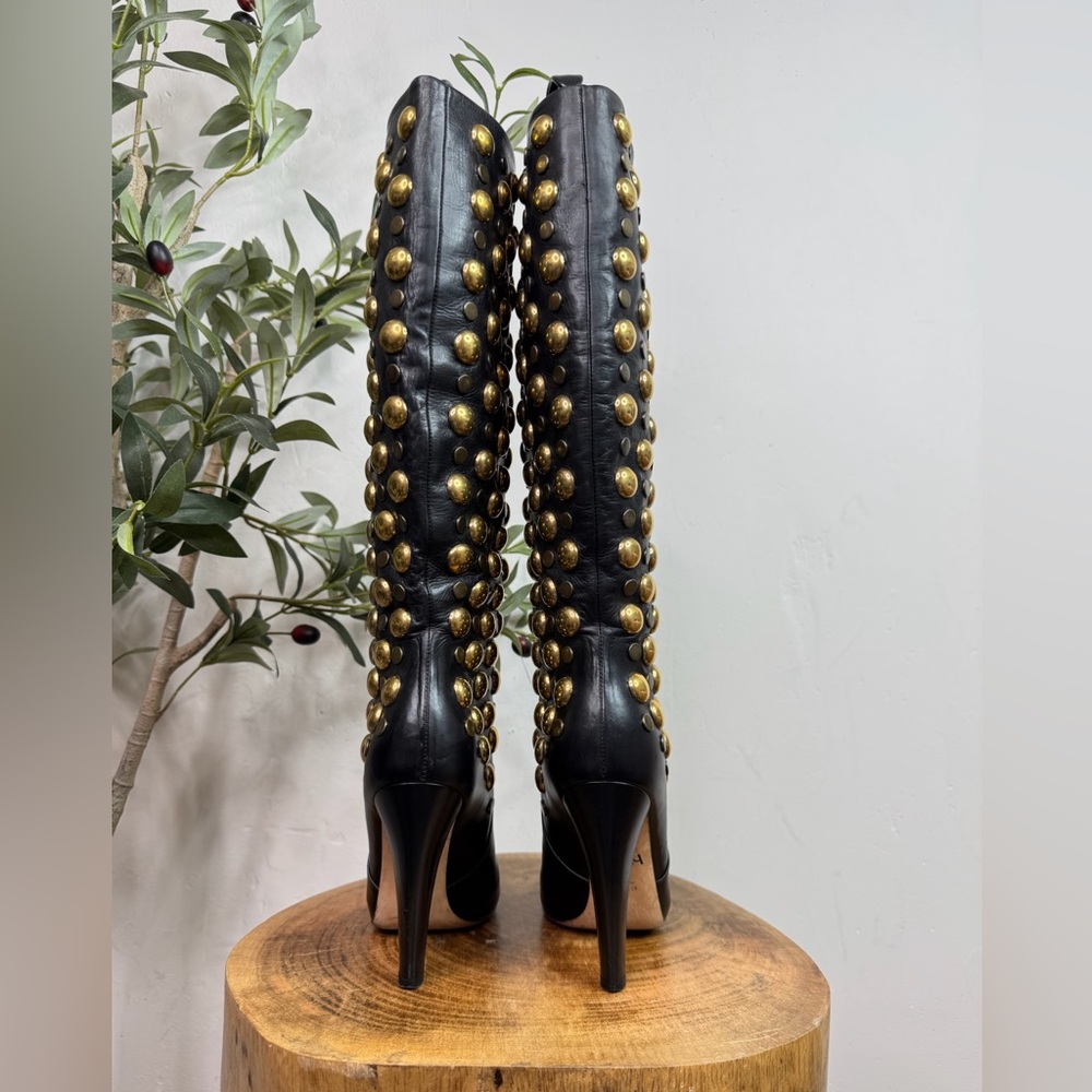 Gucci Black Leather Studded Boots size 36 best fit 5.5 - Picture 5 of 8
